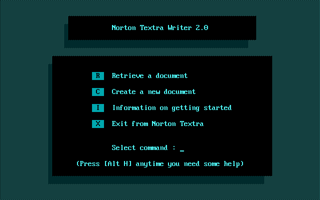 Textra Writer 2.0 - Menu